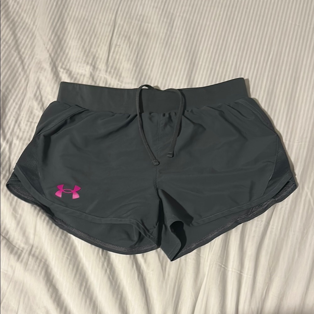 Under Armour Black and Pink Athletic Shorts Moisture-Wicking